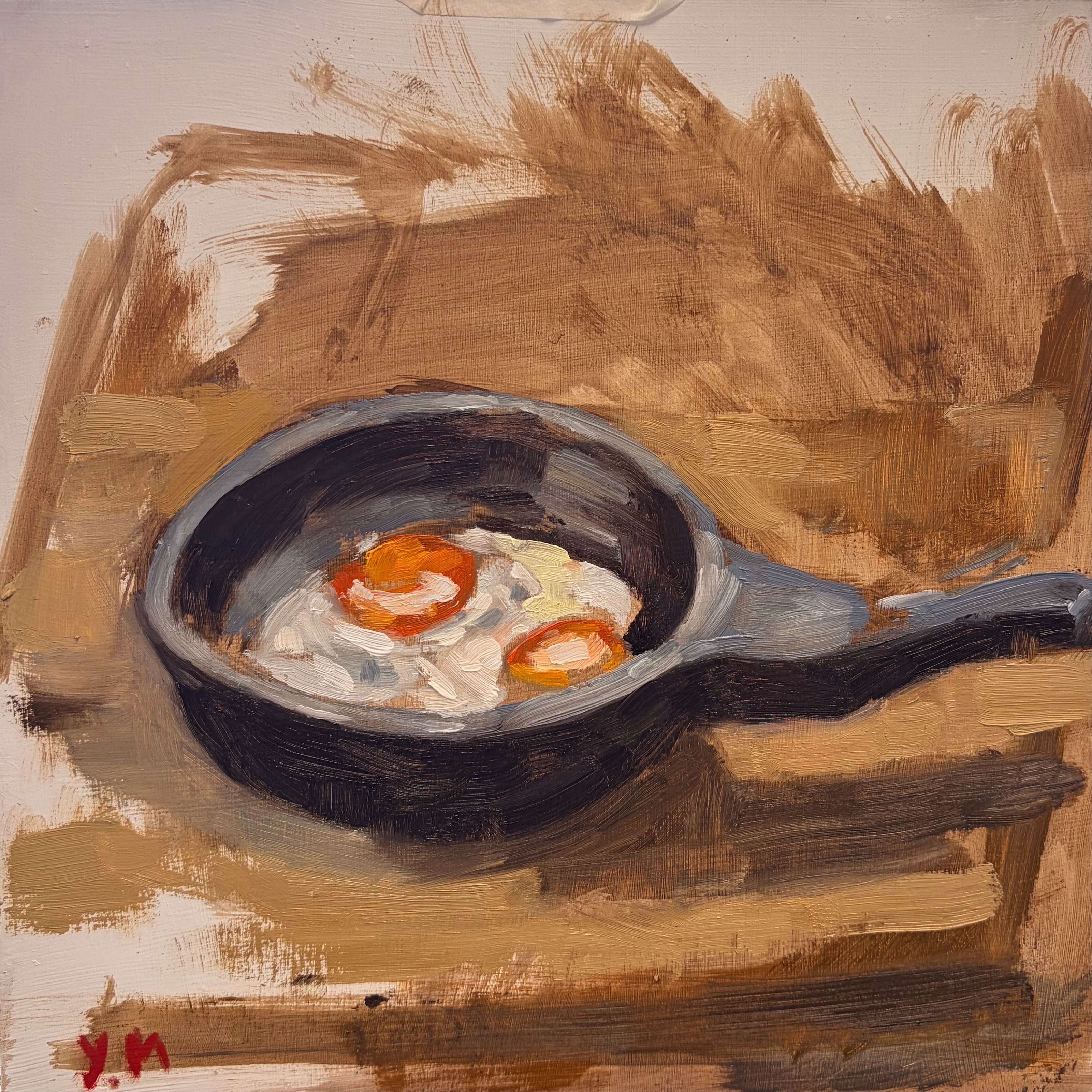 eggs on pan