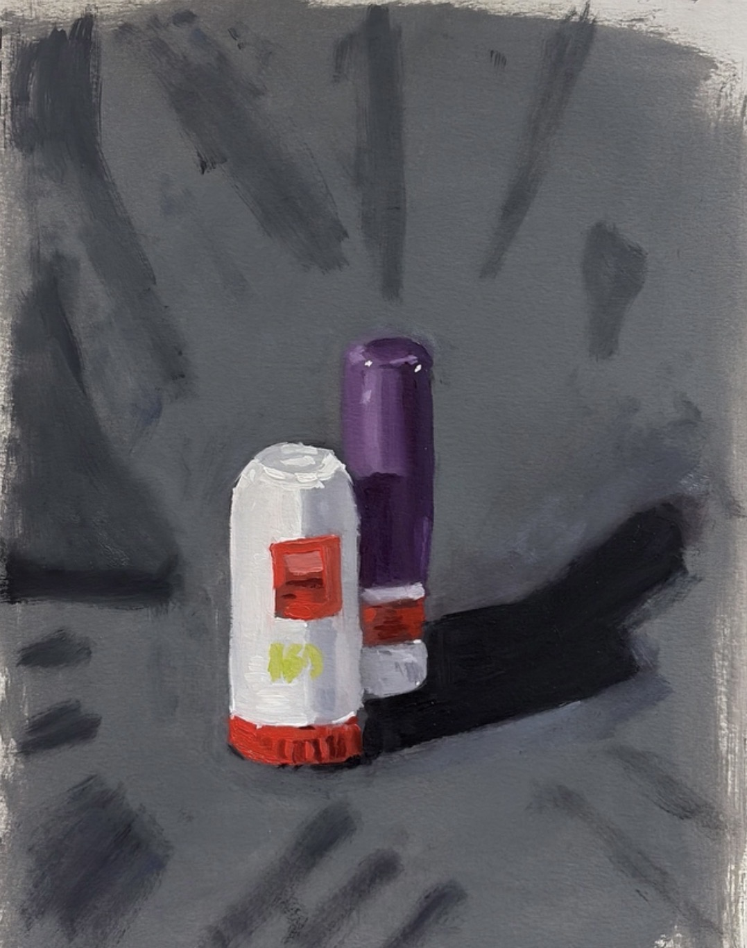 image of oil painting showing two inhalers